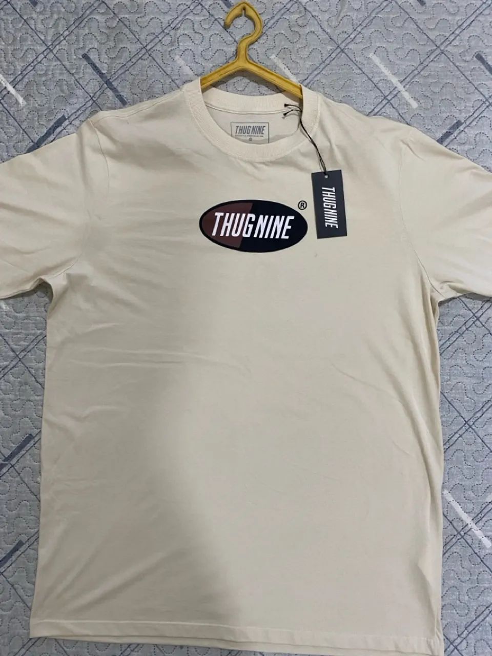 Camisa Thug Nine Merch Bege oversized - Foto 3