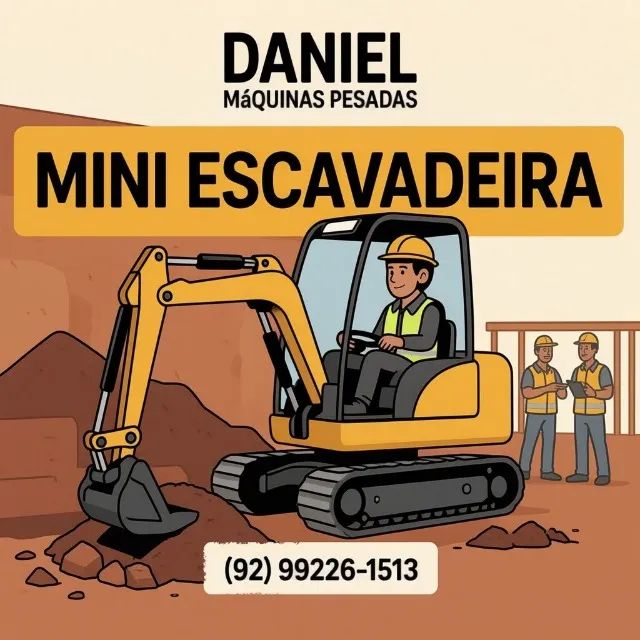 Miniescavadeira escava em Manaus