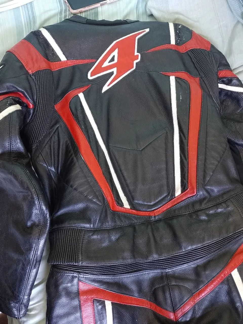 Macacão f4 duas peças de Couro para Motociclista - Foto 3