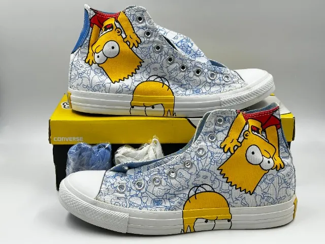 Tênis All Star Converse Chuck Taylor High Os Simpsons "Family Homer" 42BR - Branco - Novo