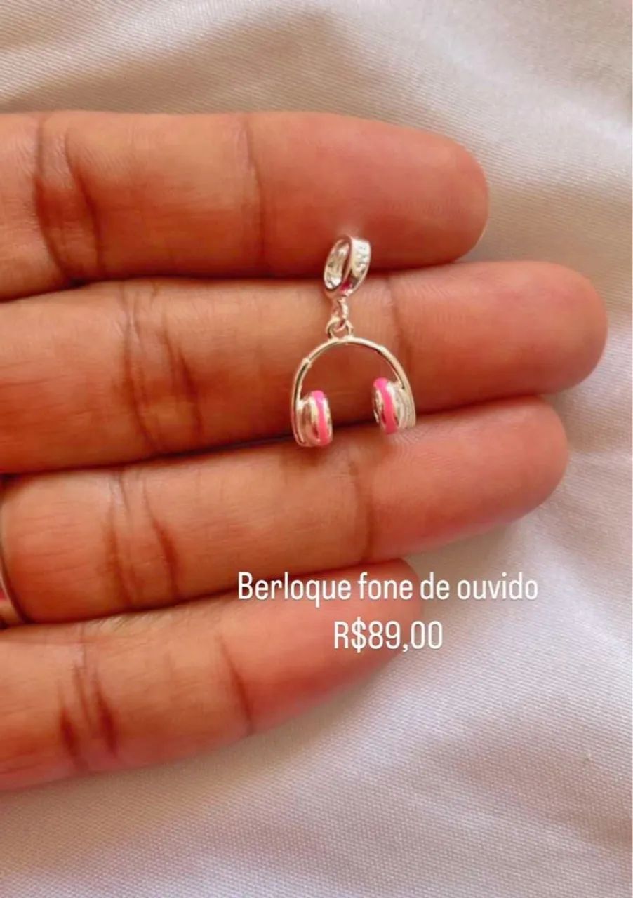 Berloque Fone de Ouvido Prata 925 legítima 