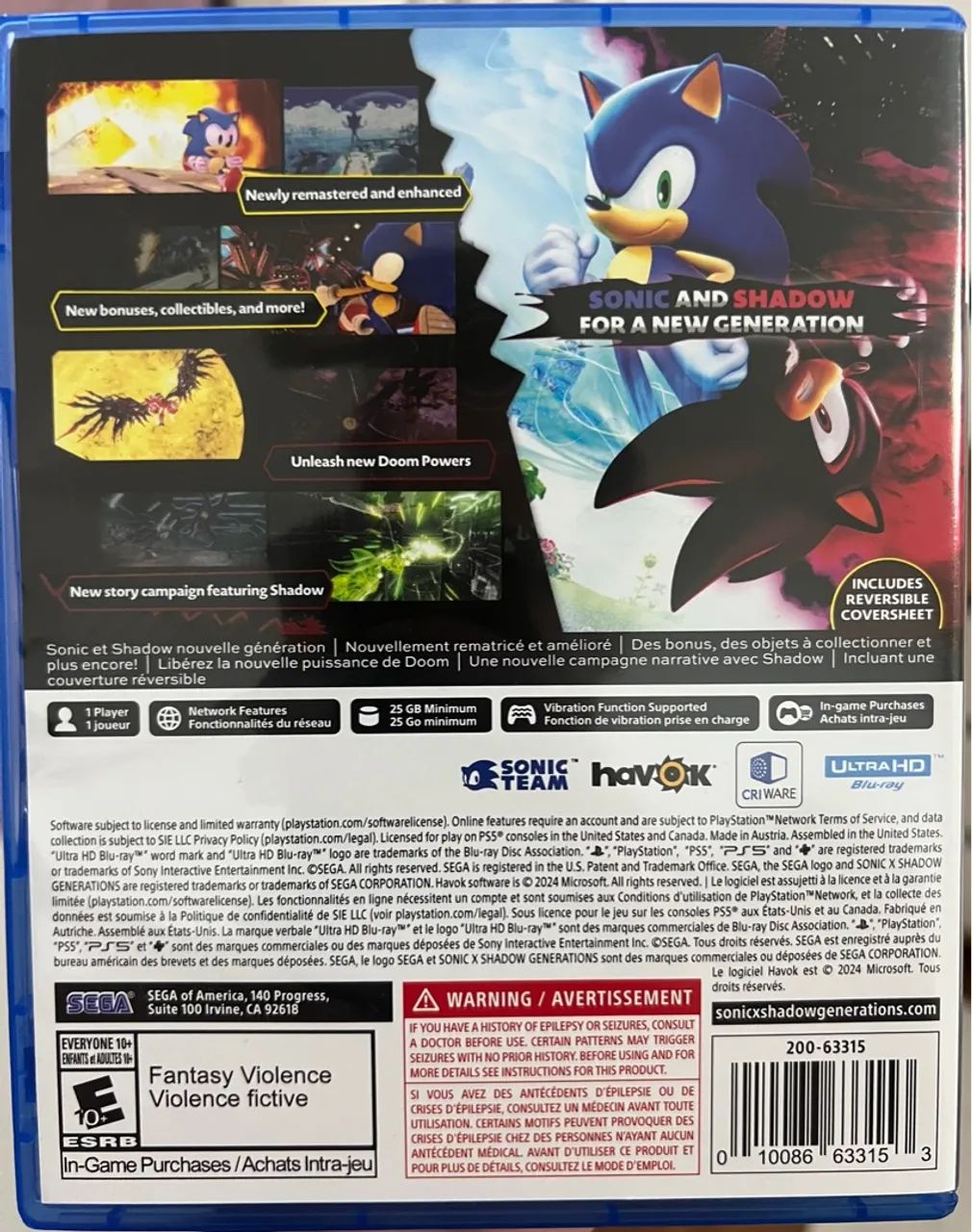 Sonic x Shadow Generations - PS5 - Foto 3