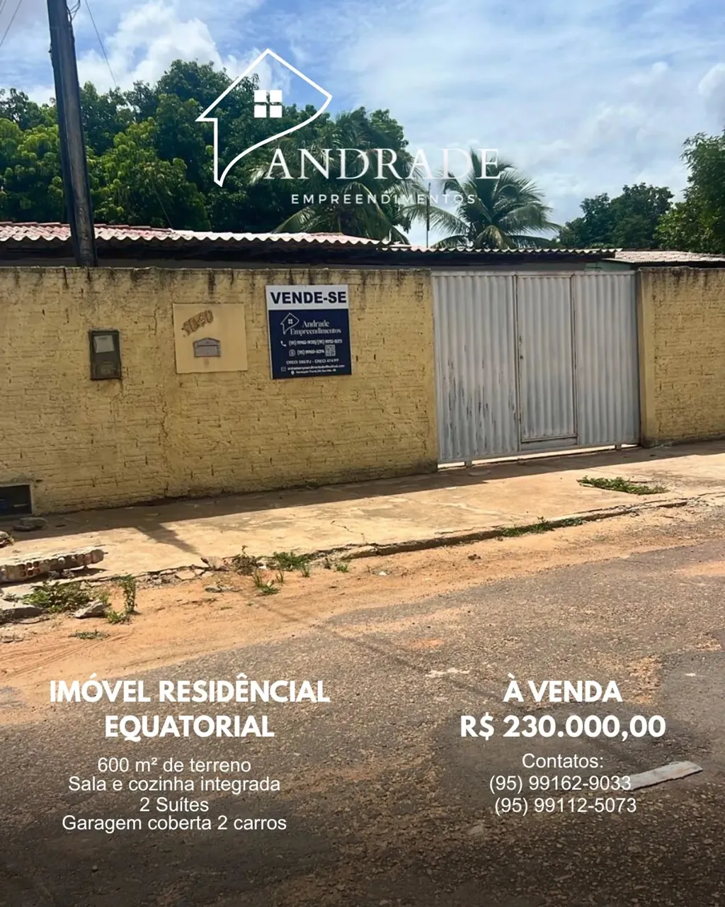 Casa à venda no Bairro Equatorial Boa Vista/RR