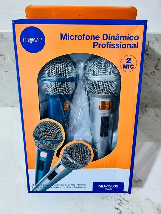 Kit com 2 microfone com fio