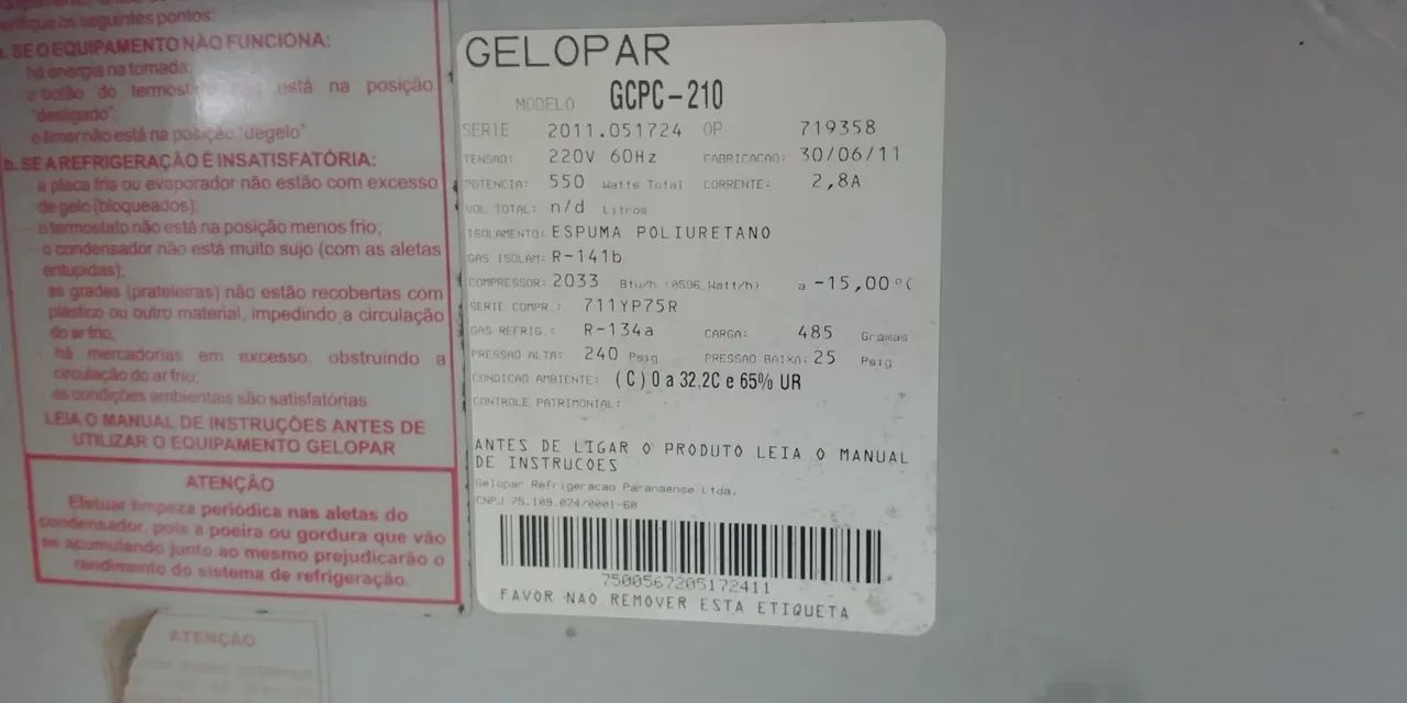 Balcão açougue Gelopar GCPC-210