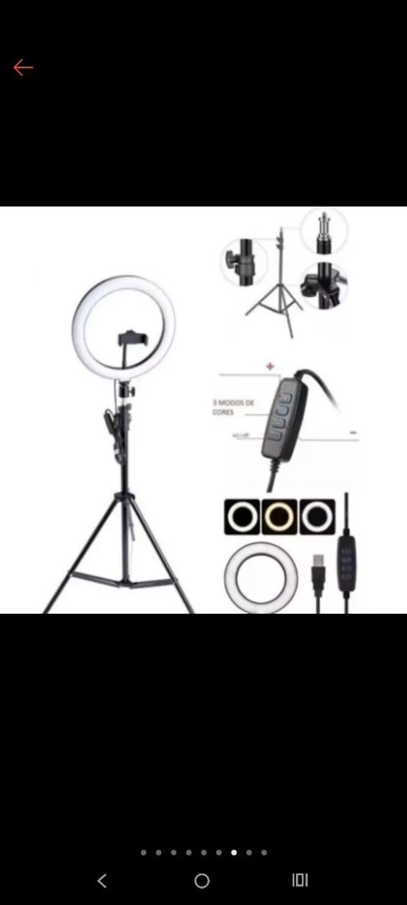 Ring light 8 polegadas com tripé 