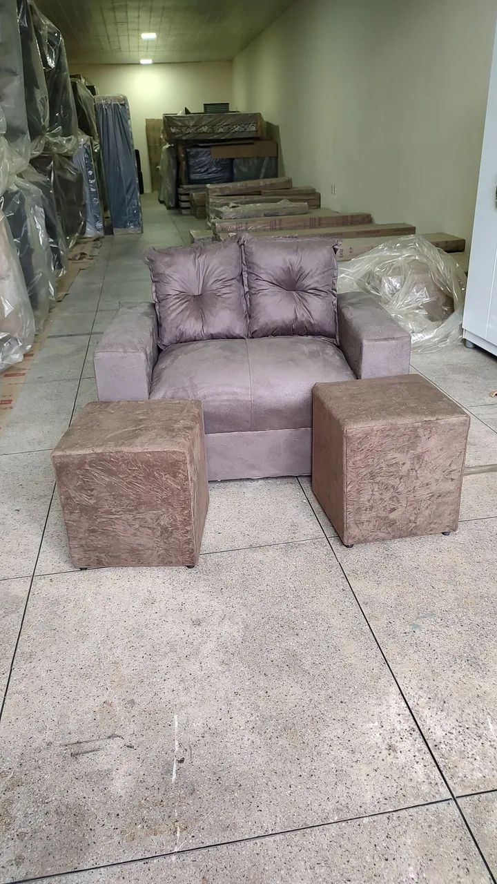 Sofá 2 lugares vermelho - Foto 4