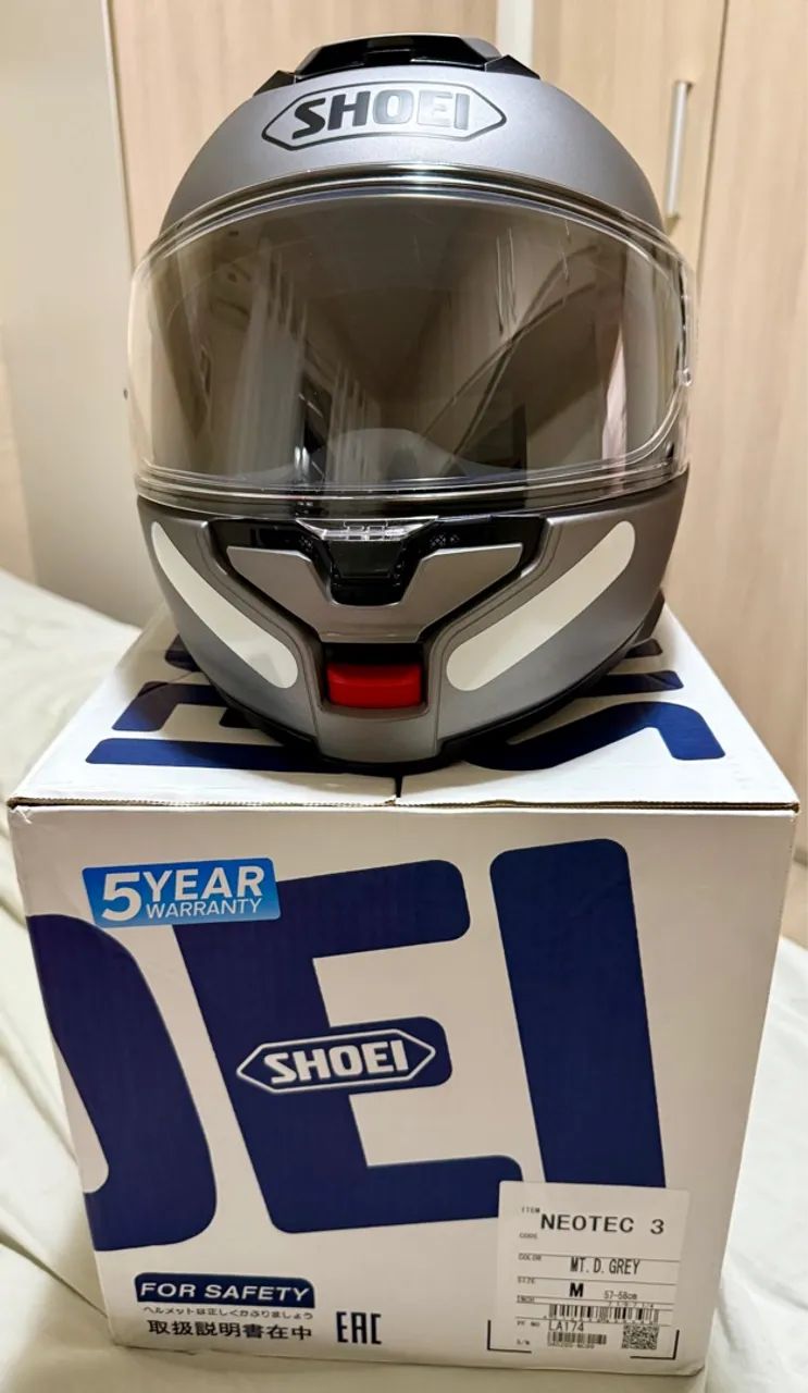 Capacete shoei neotec 3 cinza tam 58 - Foto 4