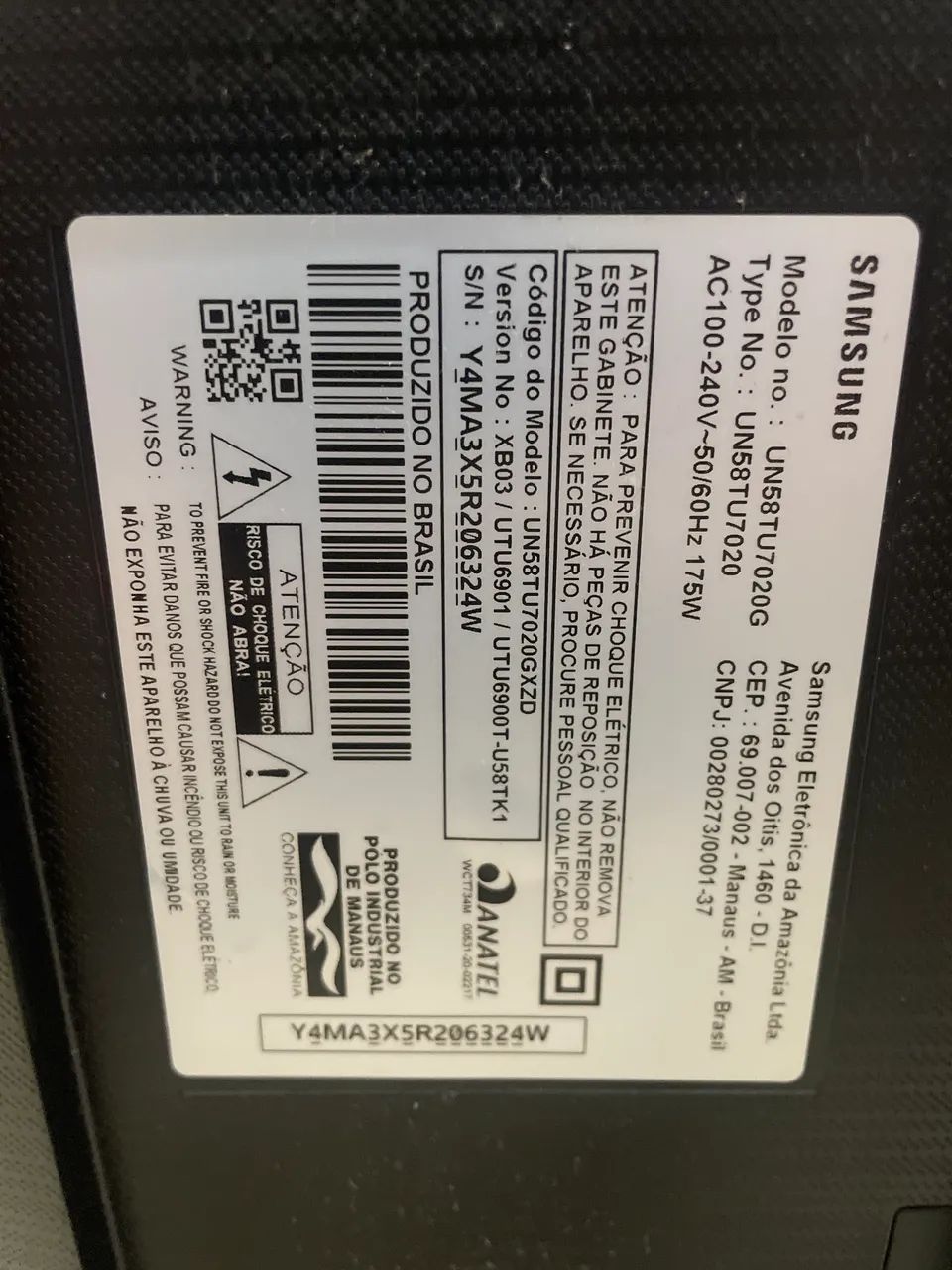 Smart TV Samsung 58 polegadas Modelo UN58TU7020G com tela quebrada! - Foto 3