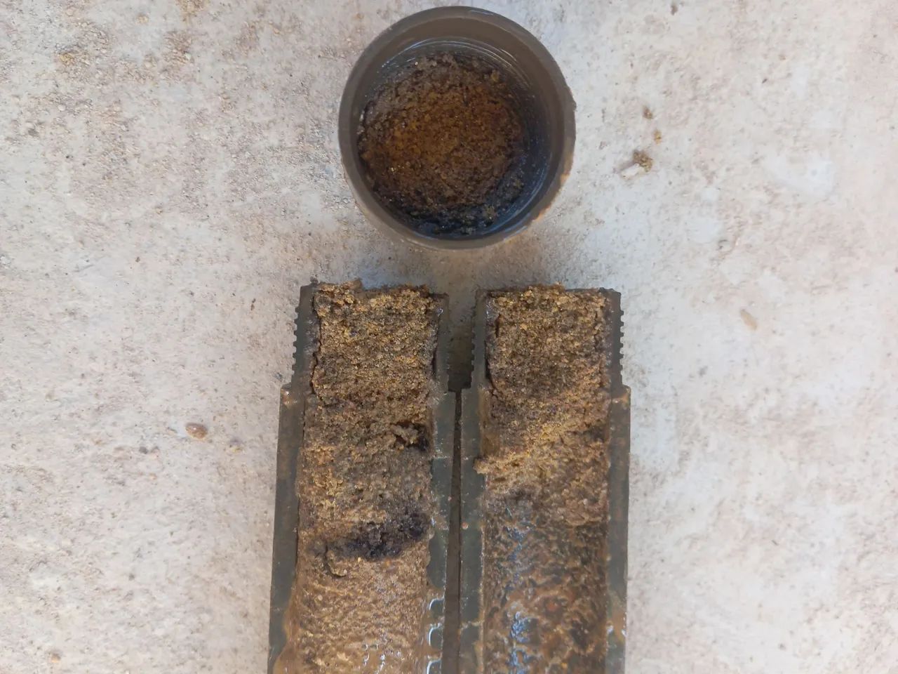 Amostras de solo para análise de fundação