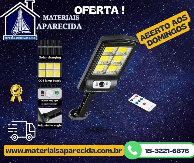 Refletor Solar Sensor Controle Remoto 25w