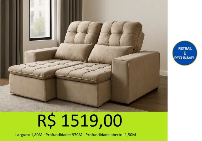 Sofá com entrega em até 24hrs - aproveite o seu