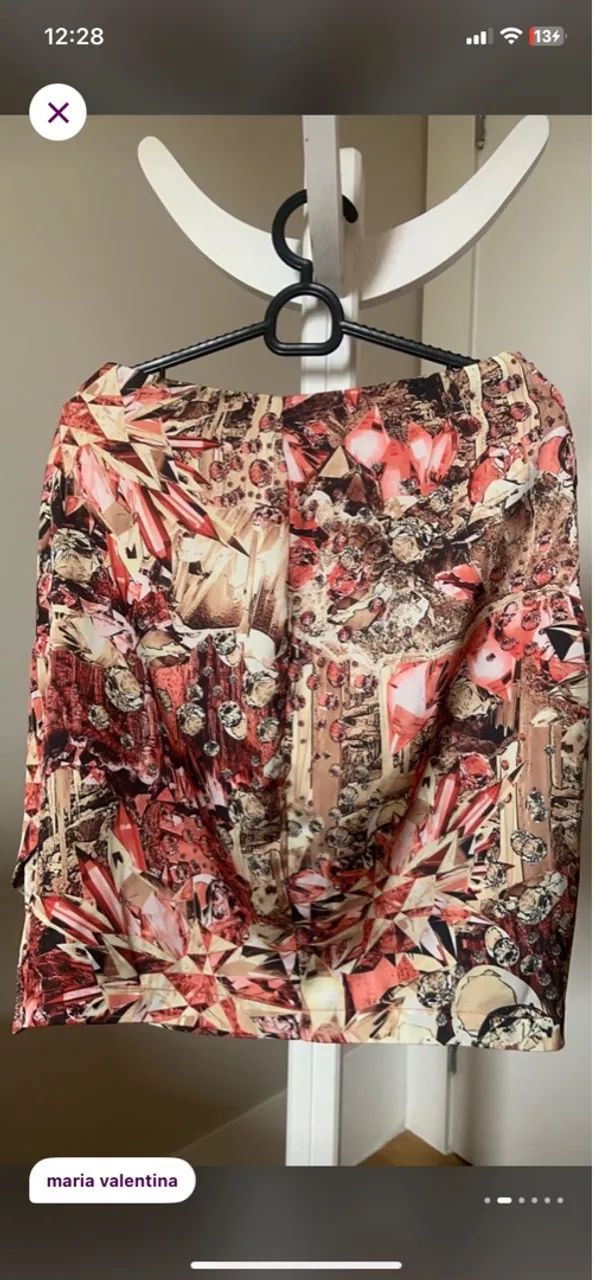 Saia de cetim estampada - Maria Valentina  - Foto 2