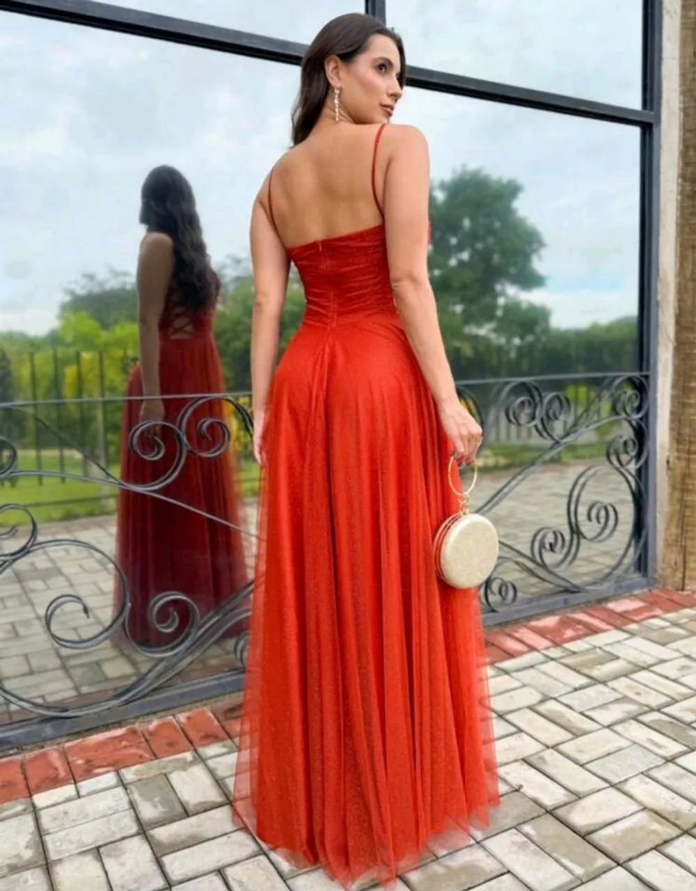 VESTIDO DE FESTA TERRACOTA  - Foto 5