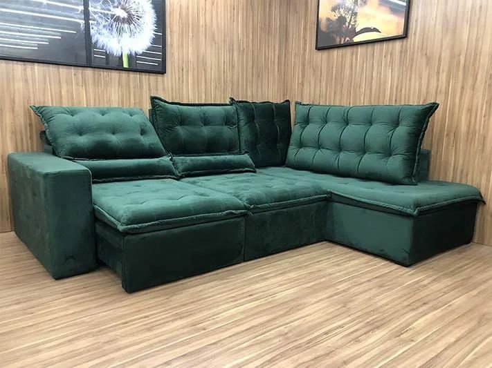 Sofá de canto retrátil e reclinável 