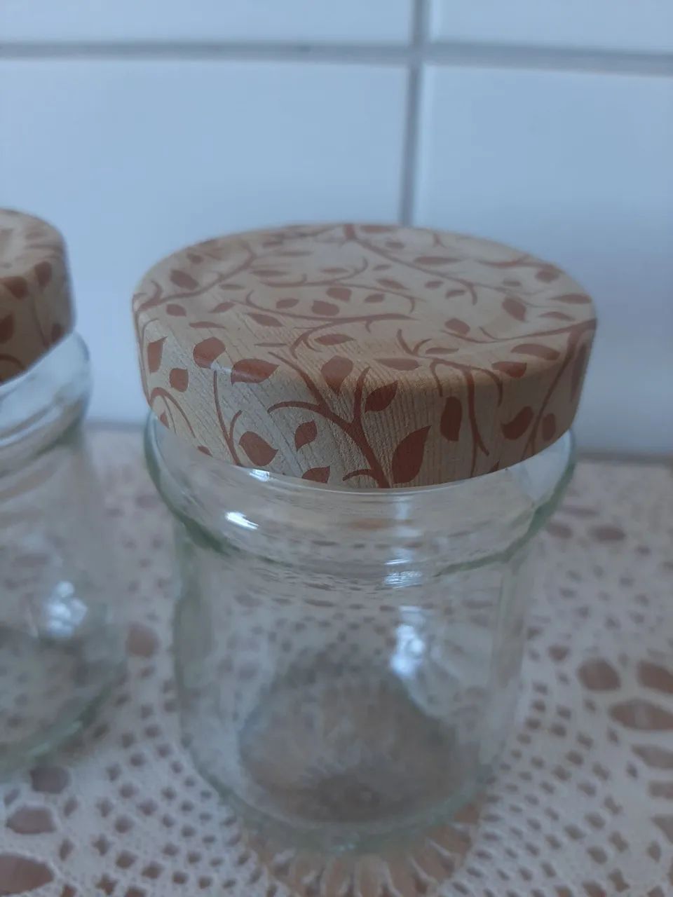 3 potes de vidro com tampa 250 ml - Foto 4
