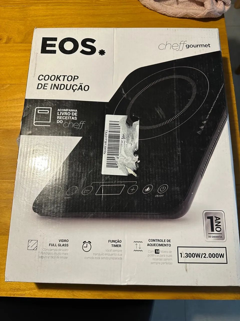 Cooktop de Indução 1 Boca Eos Cheff Gourmet 2200w Preto Eci01ppb Bivolt