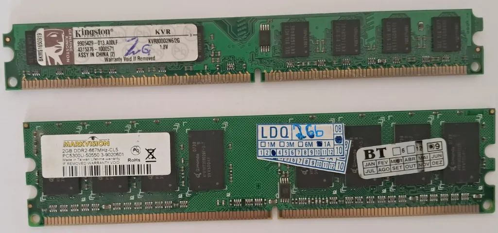 RAM Memory Kit 4GB DDR2 - Kingston and Markvision64317905566978120
