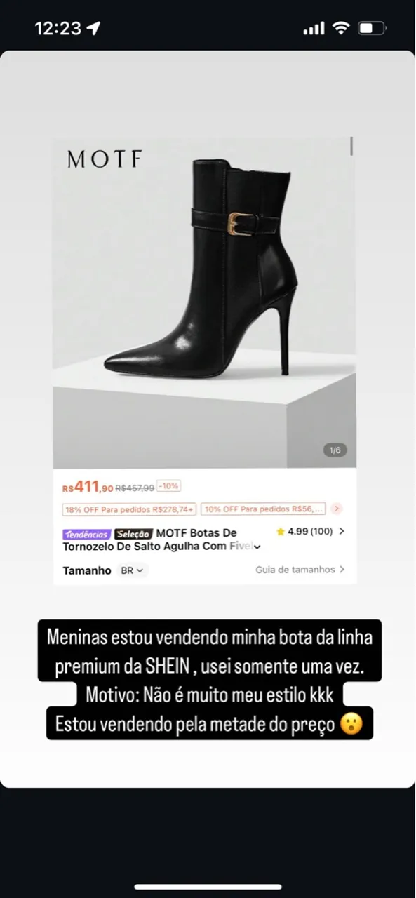 Bota de Salto Agulha Linha Premium SHEIN