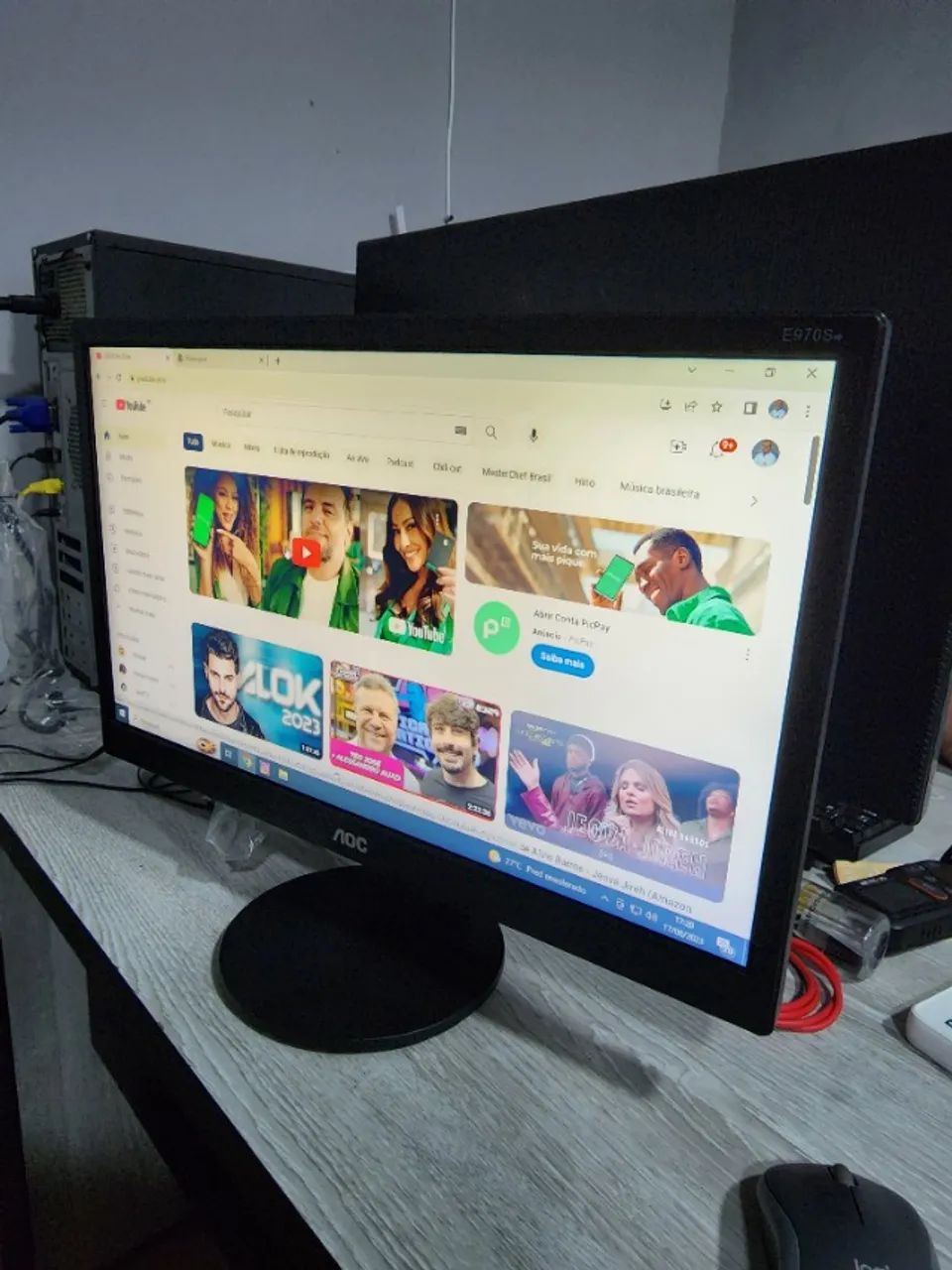 Monitor Aoc Led, 18.5 polegadas, Widescreen, Vga - E970swnl