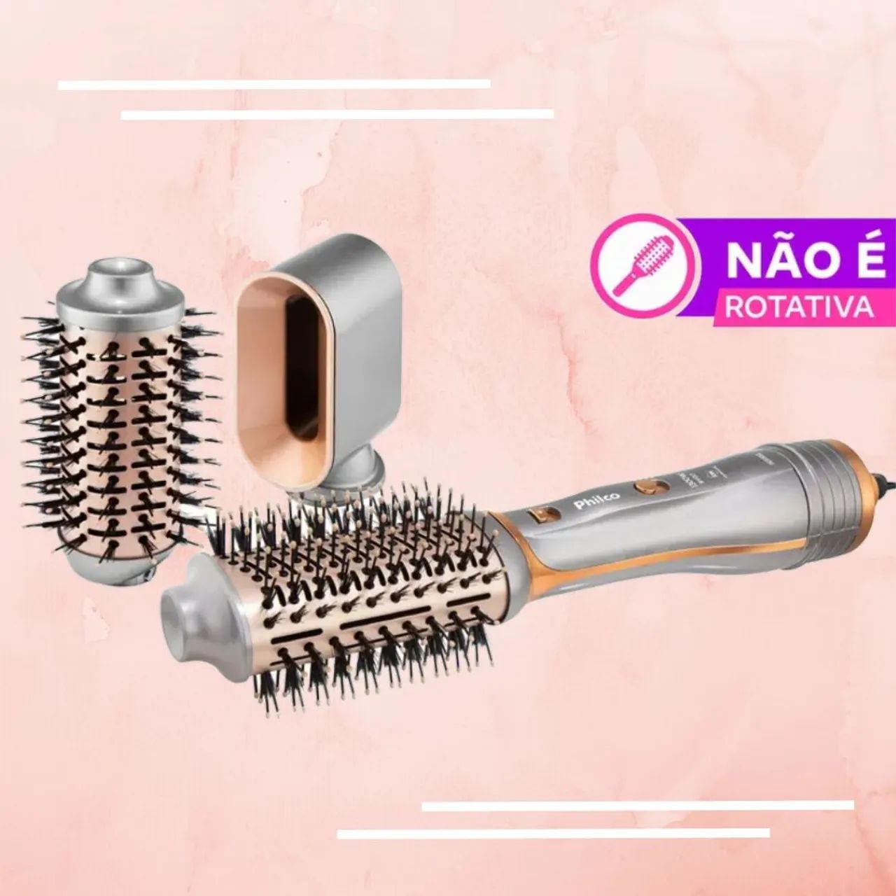 Escova Secadora Philco 4 em 1- Penteados Perfeitos! (Novo) - Foto 3
