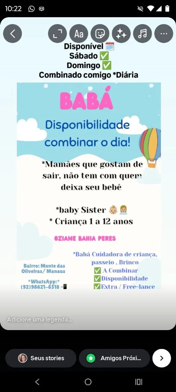 Babá na diária , combinado comigo, para mãe entre em contato comigo 