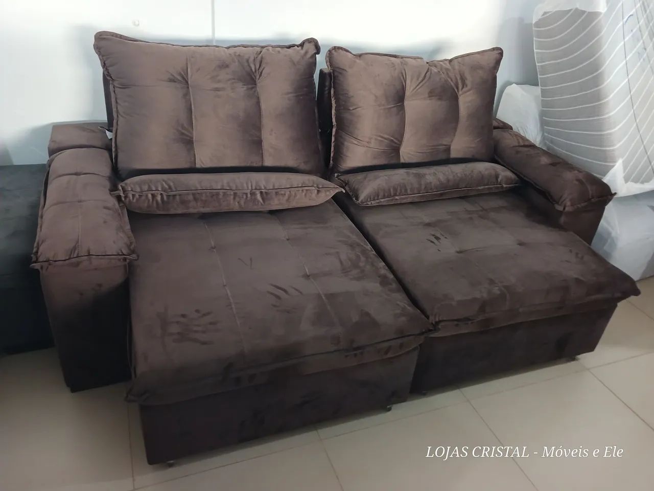 Sofá Retrátil e Inclinavel 3 Lugares - Novo