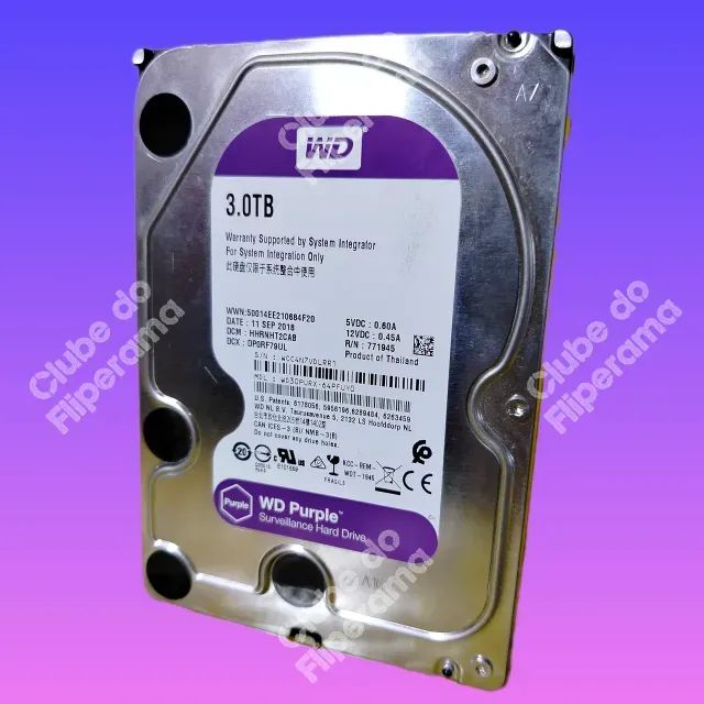 HD de 3TB Western Digital Purple - DVR e PC