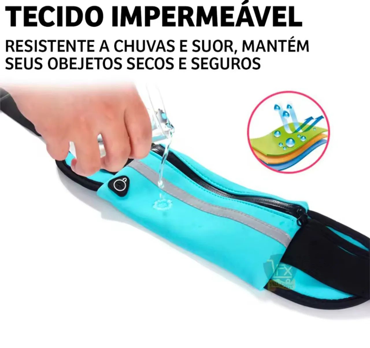 Pochete Esportiva cintura preta porta celular  - Foto 2