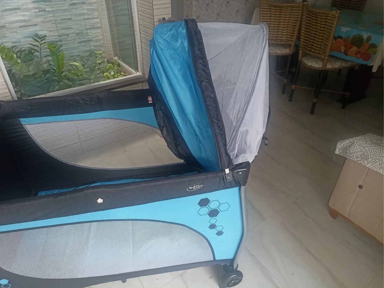 Berço Portátil Bebê- Azul - Foto 3