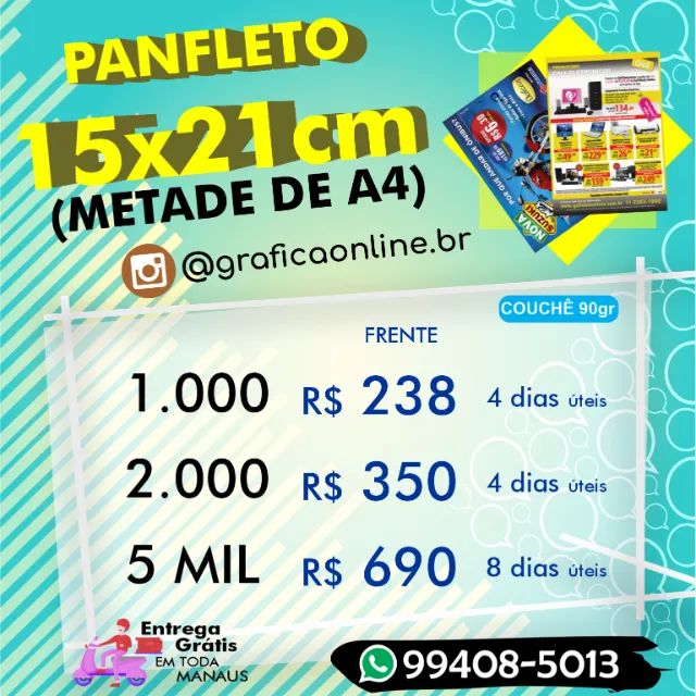 Panfletos 10x15cm com Entrega Incluso - Foto 2