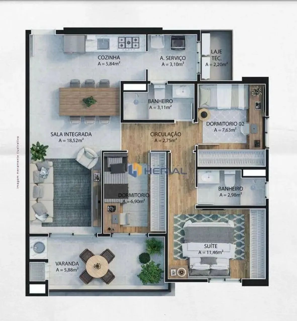 Apartamento com 3 quatros à venda, 79 m² por R$ 710.000 - Zona 08 - Maringá/PR - Foto 7