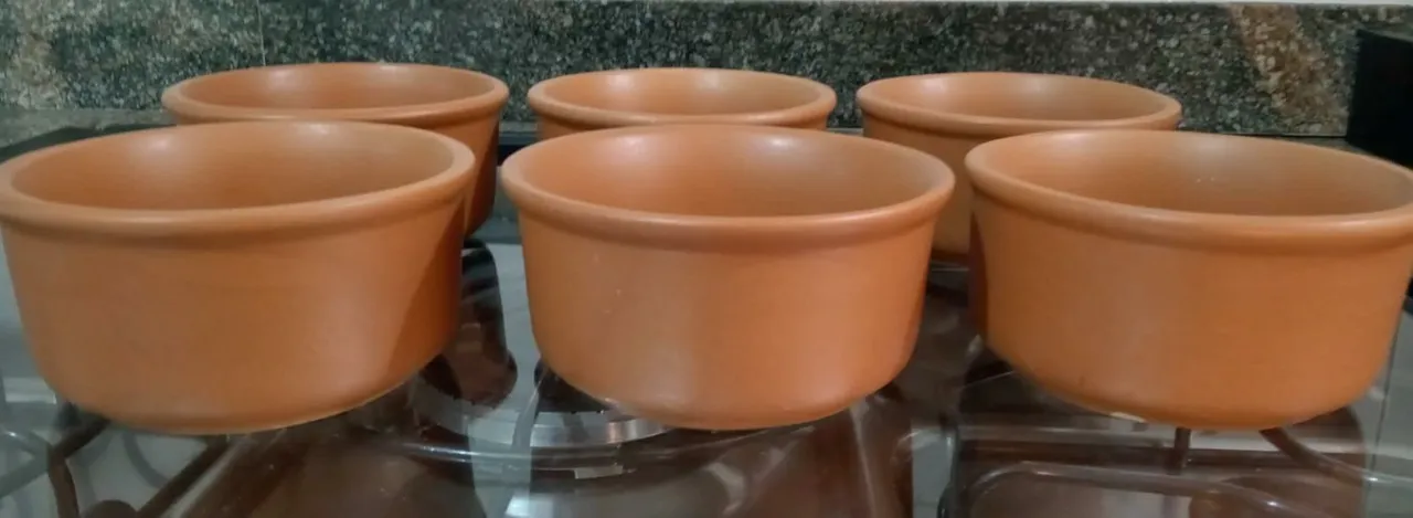 Conjunto de 6 Compotiers de Barro - 500 ml