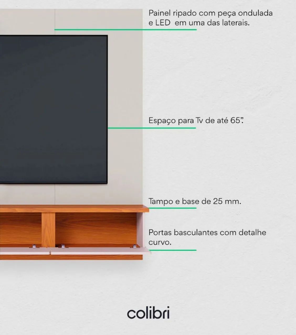 Painel egeo para tv de Até 65 polegadas  - Foto 5