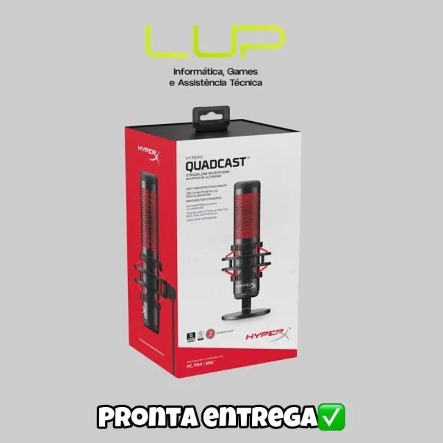 Microfone gamer Hyperx Quadcast 2 - Pronta entrega (Loja Física)
