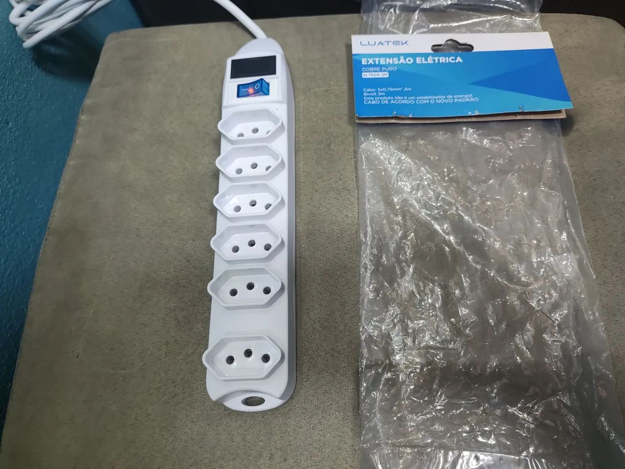 Filtro de linha, Extensão Elétrica com 6 Tomadas fusível  - Foto 5