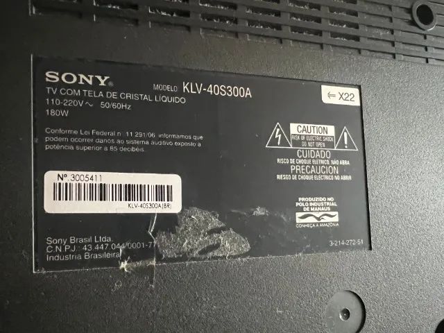 TV Sony - 40S300A - With Defect64318192063618121