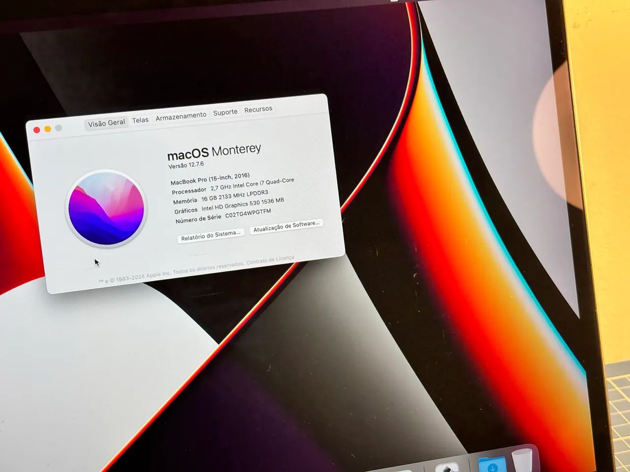 MacBook Pro 15 polegadas 2016 I7 16GB RAM Bateria Nova - Foto 2