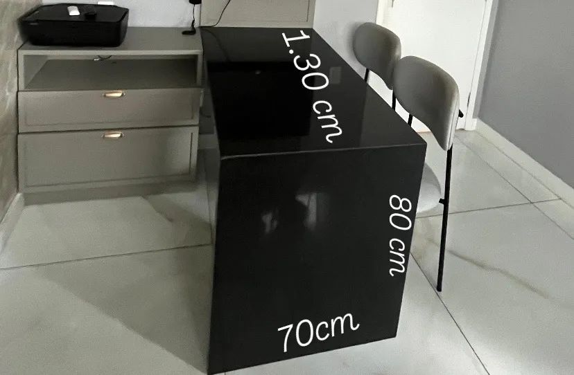 Bancada de mármore em L 