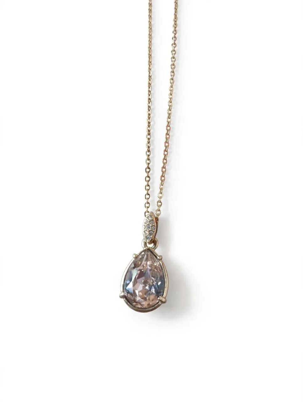 Corrente Cristal Swarovski com gota rosa - Foto 2