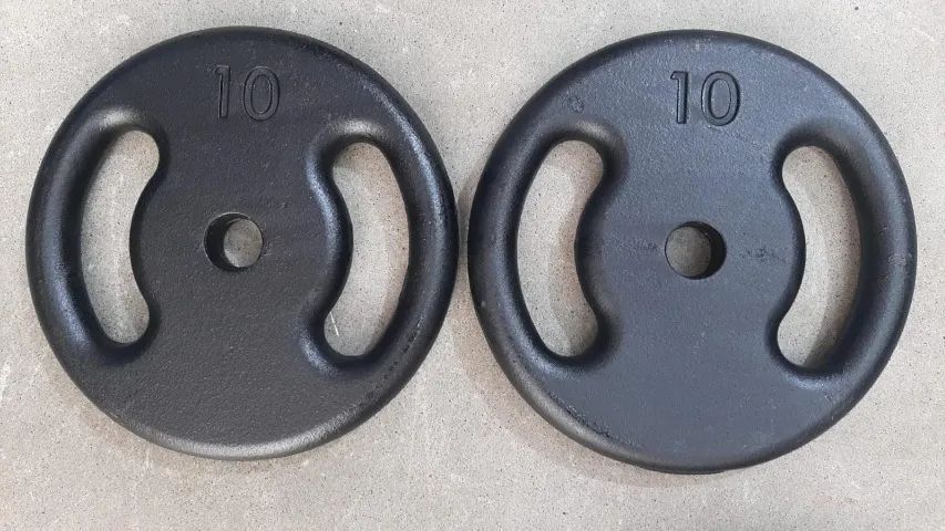 Par de anilhas pintadas de 10 kg 