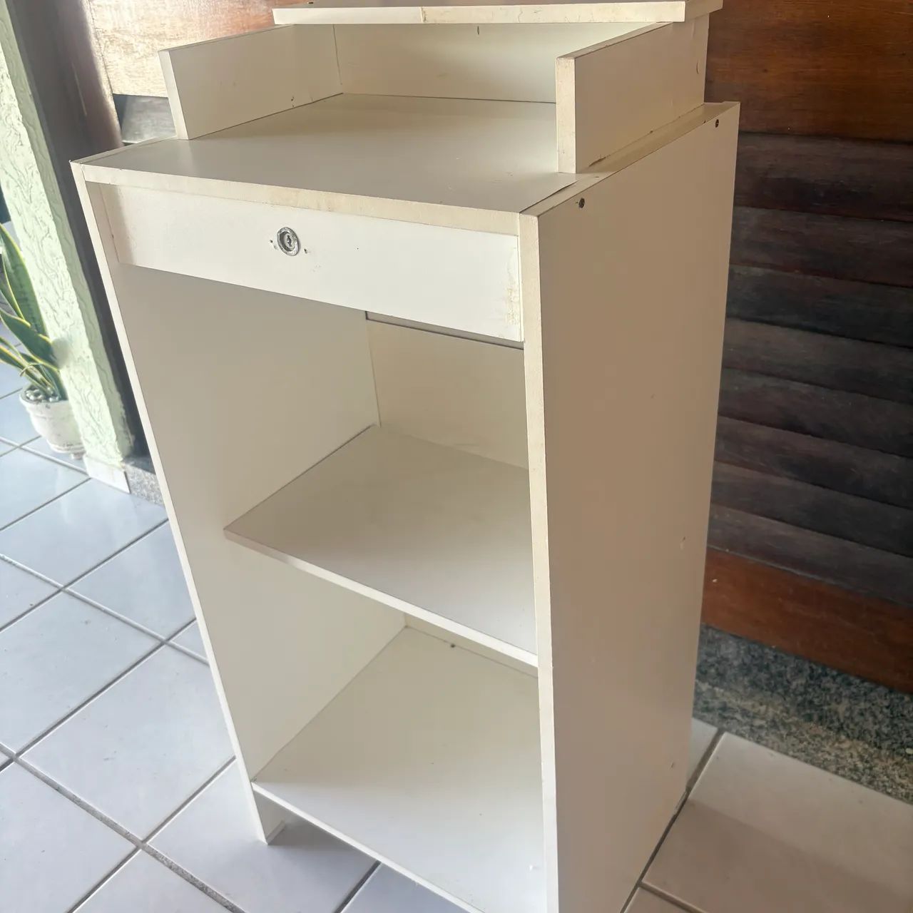 Balcão Caixa Com Gaveta Lojas E Comércios 100% Mdf Branco Desmontado  - Foto 3