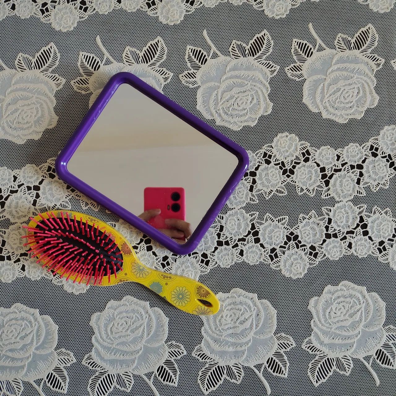 Kit espelho e Escova de Cabelos