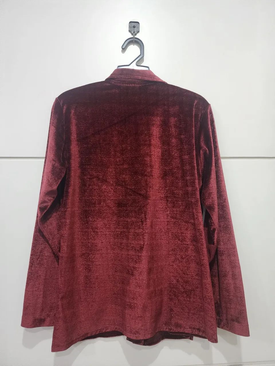 Camisa de veludo M cor cereja  - Foto 2