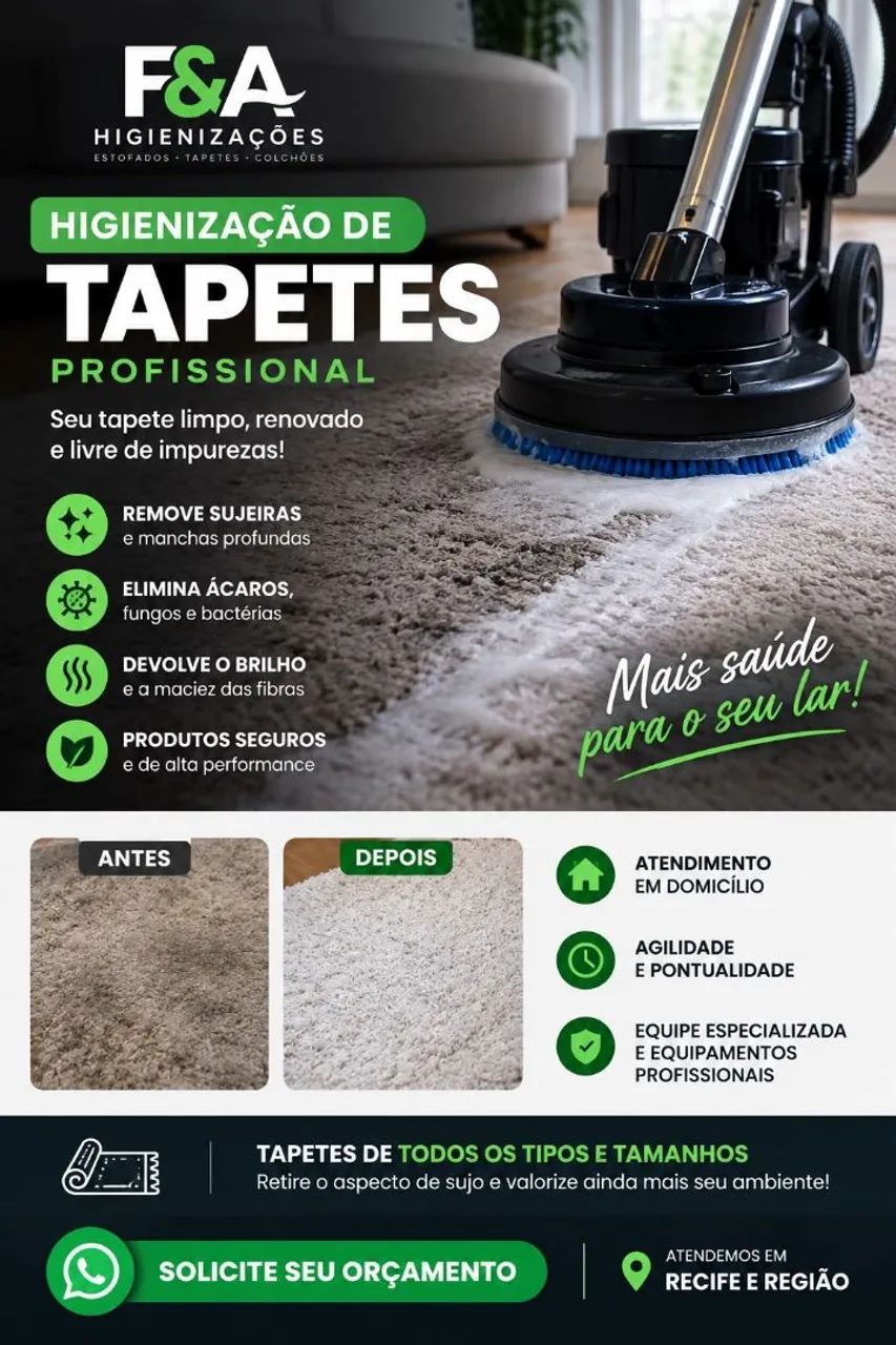 Limpeza de tapetes em Recife