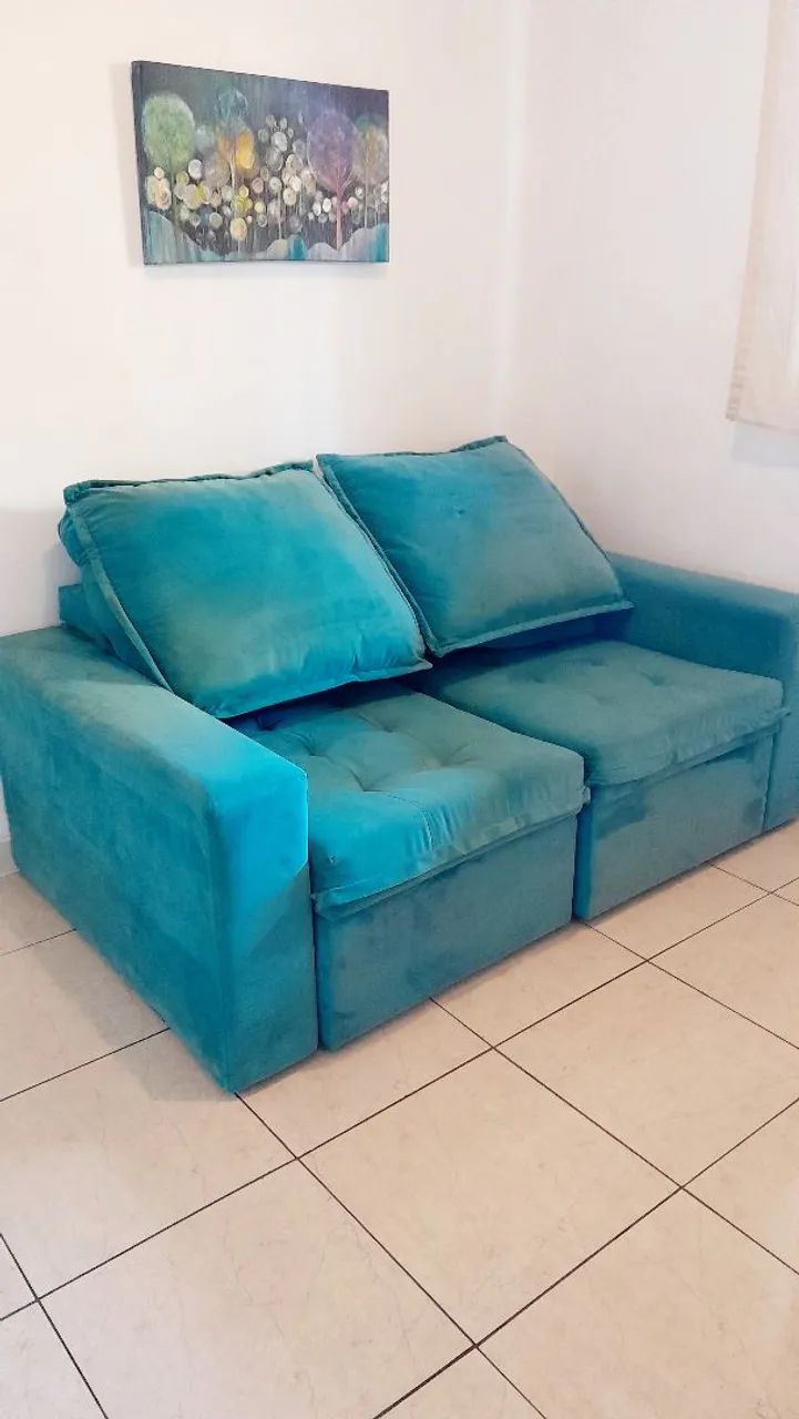 Sofá Retrátil- Turquesa  - Foto 3