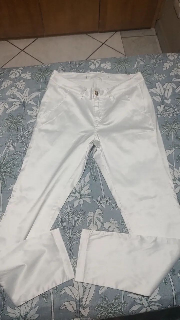 Calça limelight cetim branca 