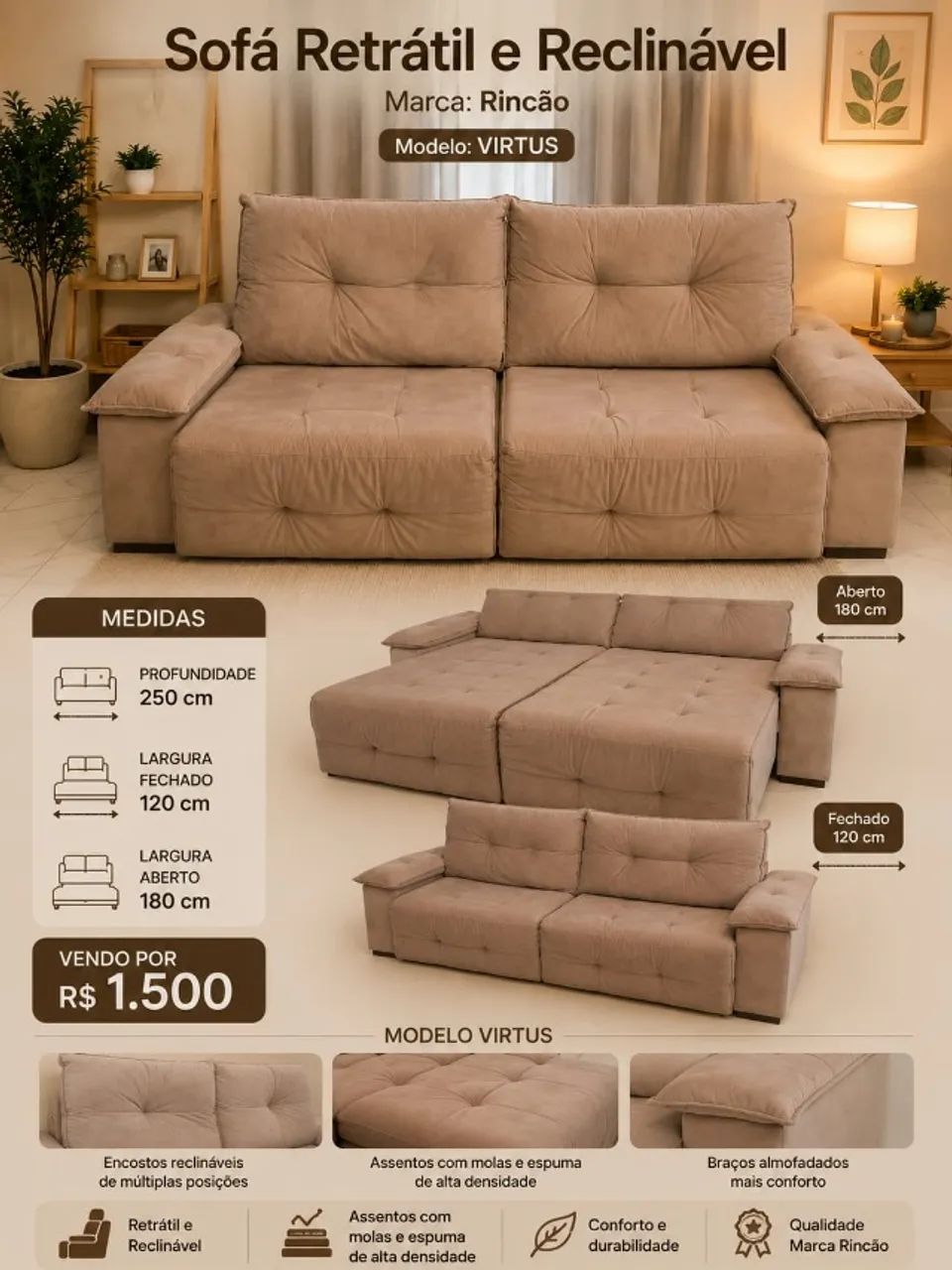 Sofa retrátil  - Foto 2