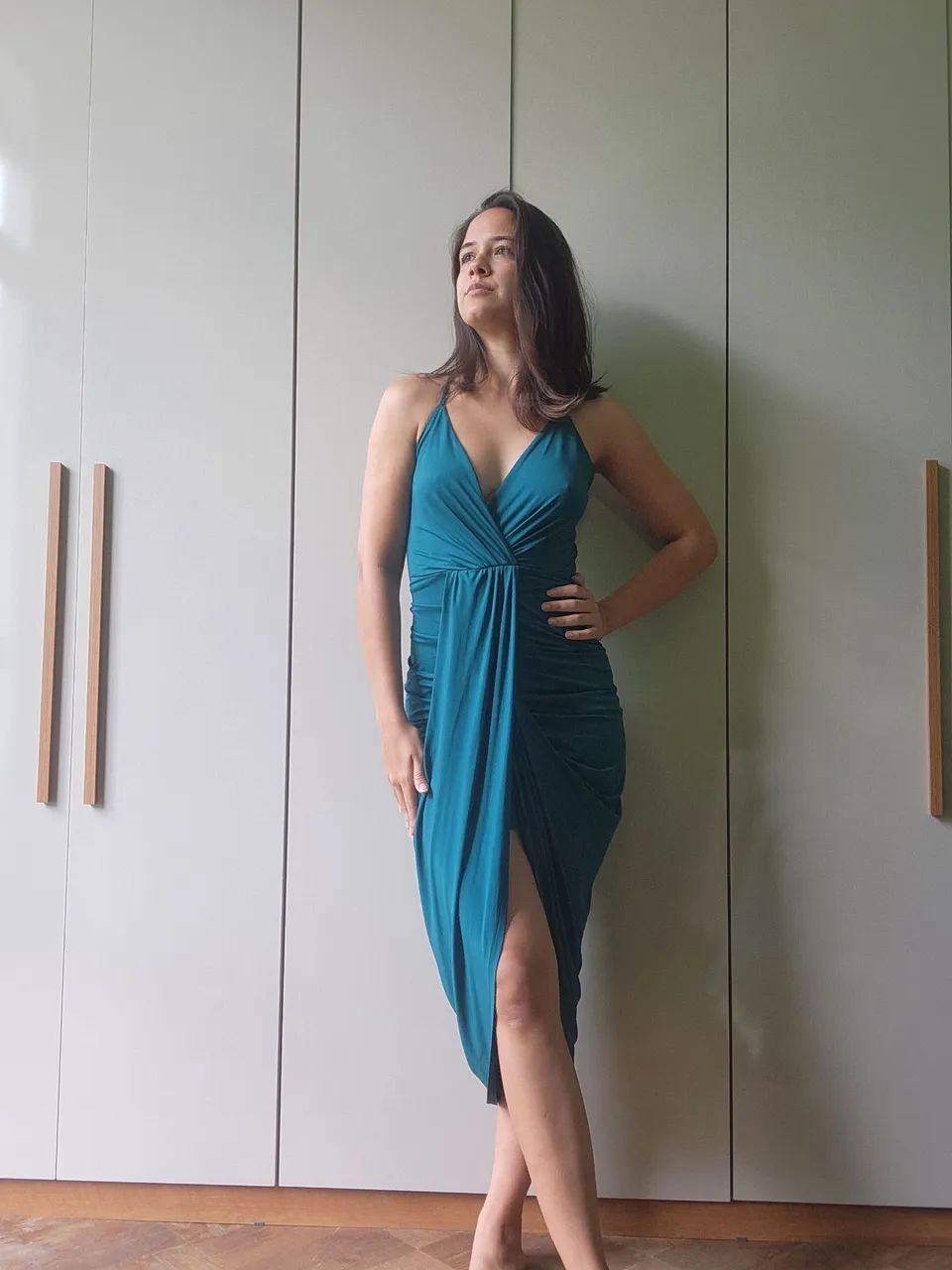 Vestido midi verde P/M