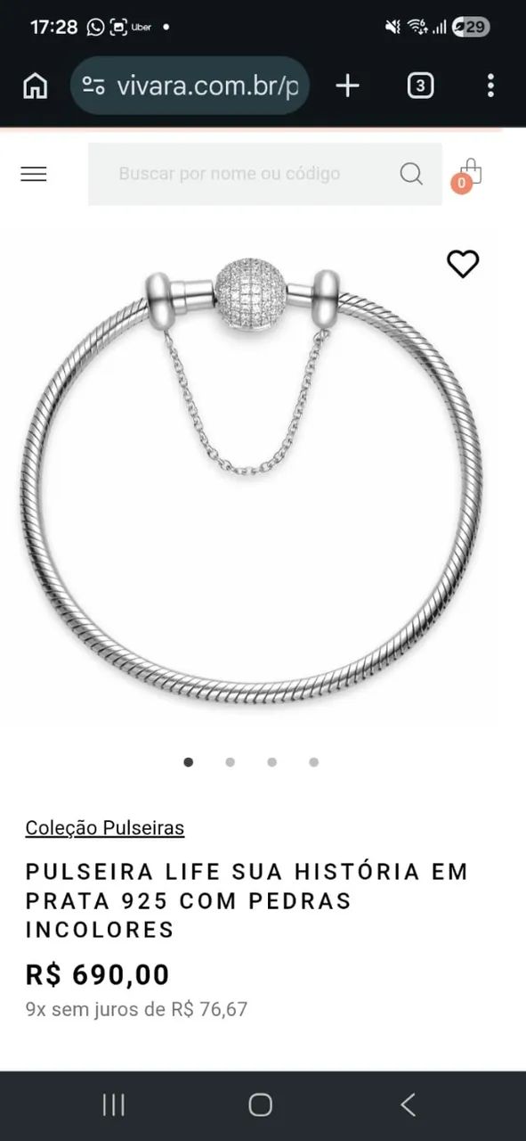 Pulseira Life Vivara Tamanho 20 - Foto 3